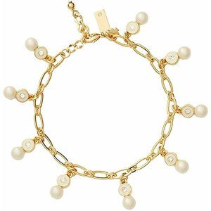 Kate Spade New York Women's 16k Gold Plated Pearly Delight Charm Bracelet